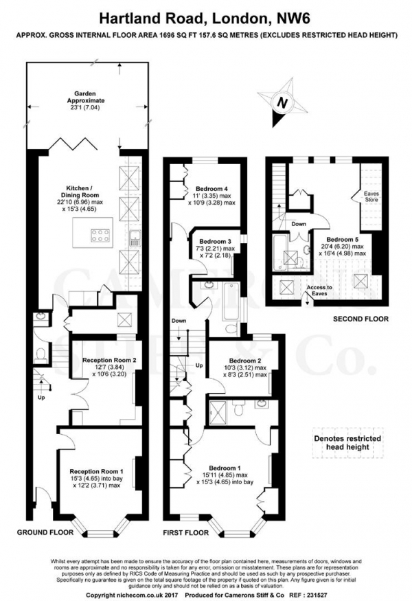 Floor Plan Image for 5 Bedroom Terraced House for Sale in Hartland Road, Queens Park