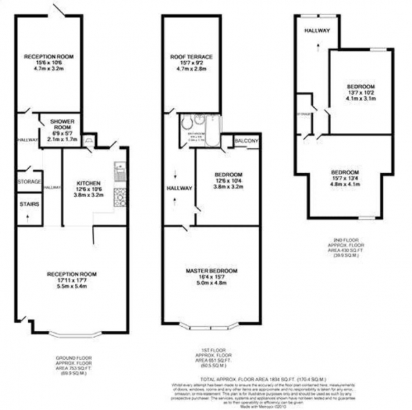 Floor Plan Image for 4 Bedroom Terraced House for Sale in Montrose Avenue, Queens Park, Queens Park