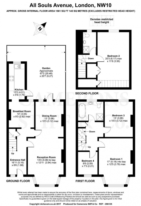 Floor Plan Image for 4 Bedroom Terraced House for Sale in All Souls Avenue, Kensal Rise