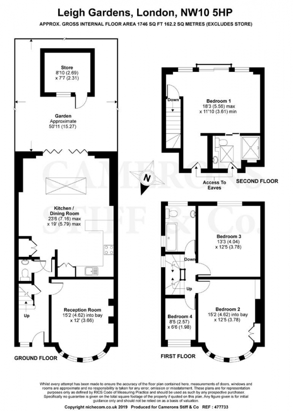 Floor Plan Image for 4 Bedroom Property for Sale in Leigh Gardens, Kensal Rise