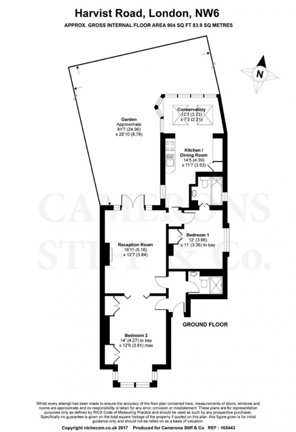 Floor Plan Image for 2 Bedroom Flat for Sale in Harvist Road, Queens Park