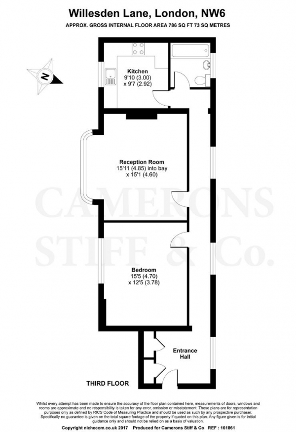 Floor Plan Image for 1 Bedroom Apartment for Sale in Willesden Lane, Willesden Green