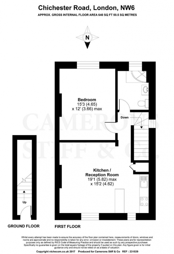 Floor Plan Image for 1 Bedroom Apartment for Sale in Chichester Road, Kilburn