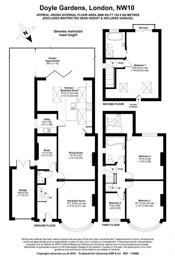 Floor Plan Image for 4 Bedroom Semi-Detached House for Sale in Doyle Gardens, Kensal Rise