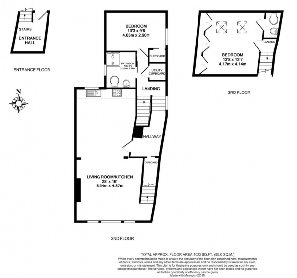 Floor Plan Image for 2 Bedroom Flat to Rent in Okehampton Road, Kensal Rise