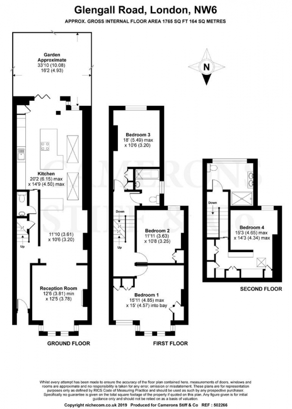 Floor Plan for 4 Bedroom Property for Sale in Glengall Road, Queens Park, London, NW6, 7HG -  &pound1,599,950