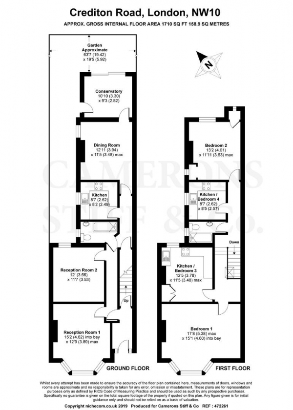 Floor Plan Image for 4 Bedroom Property for Sale in Crediton Road, Queens Park