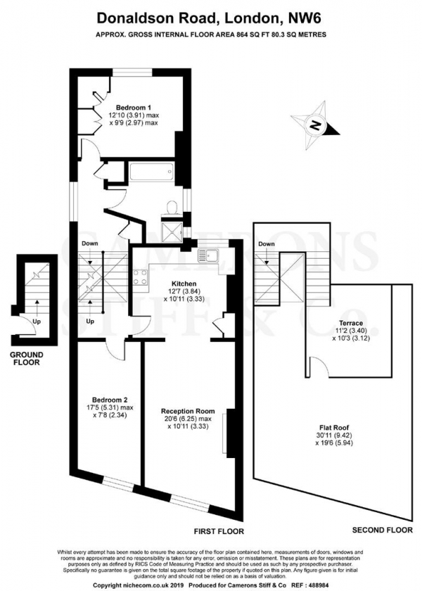 Floor Plan Image for 2 Bedroom Flat for Sale in Donaldson Road, London