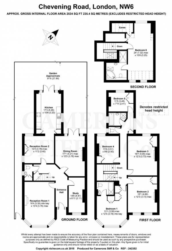 Floor Plan Image for 6 Bedroom Semi-Detached House for Sale in Chevening Road, Queens Park