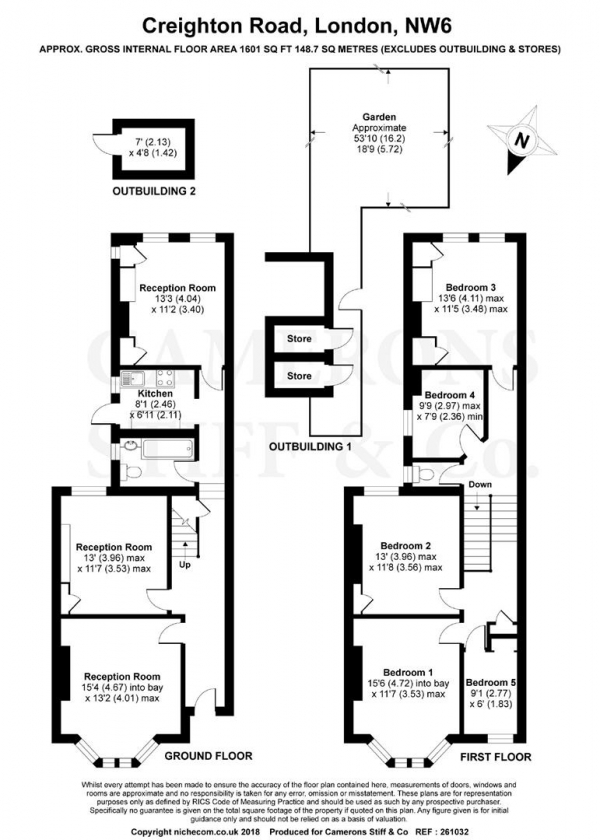 Floor Plan Image for 5 Bedroom Terraced House for Sale in Creighton Road, Queens Park