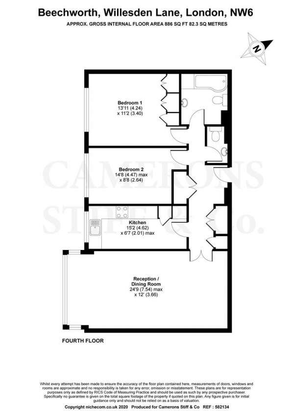 Floor Plan Image for 2 Bedroom Flat for Sale in Willesden Lane, London