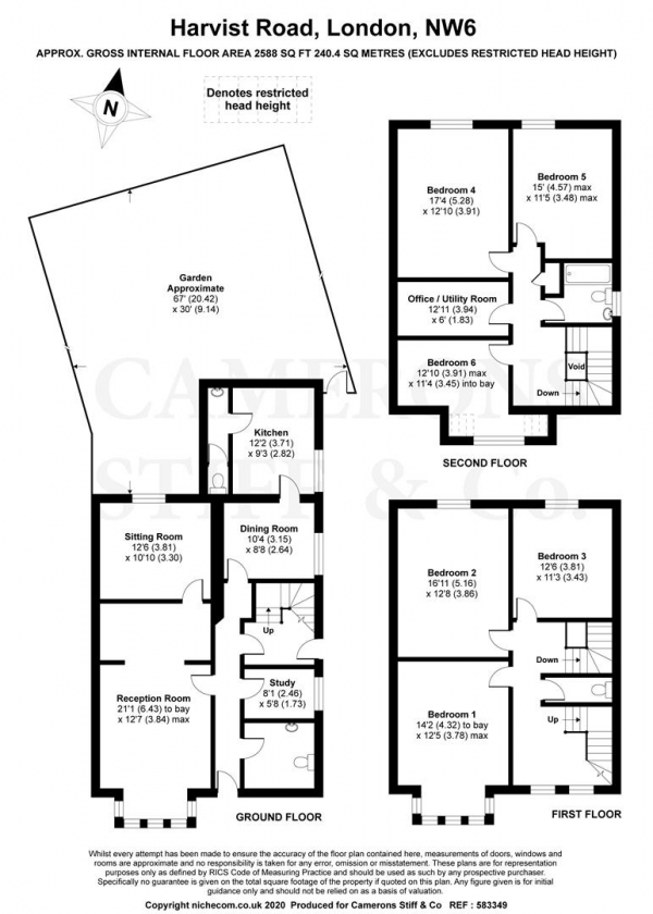 Floor Plan Image for 6 Bedroom Semi-Detached House for Sale in Harvist Road, London