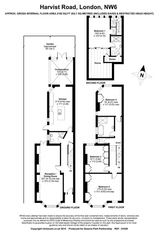 Floor Plan Image for 4 Bedroom Semi-Detached House for Sale in Harvist Road, Queens Park, NW6