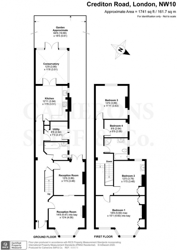 Floor Plan for 4 Bedroom Property for Sale in Crediton Road, London, NW10, 3DU - Guide Price &pound1,800,000