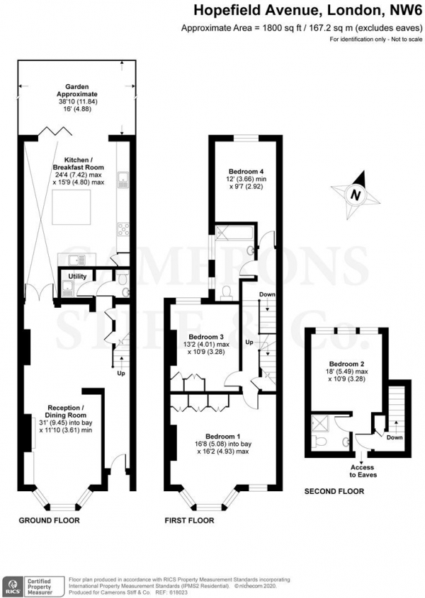 Floor Plan Image for 4 Bedroom Property for Sale in Hopefield Avenue, London