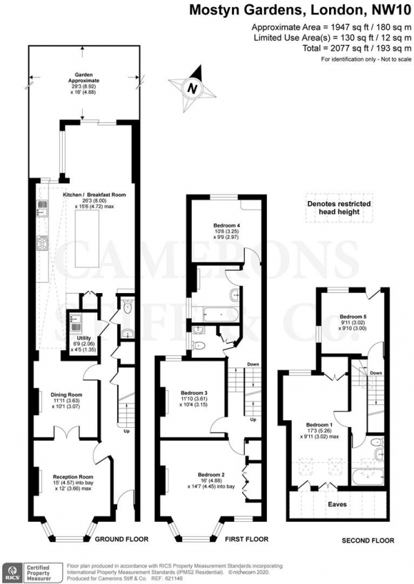 Floor Plan Image for 5 Bedroom Terraced House for Sale in Mostyn Garden, London