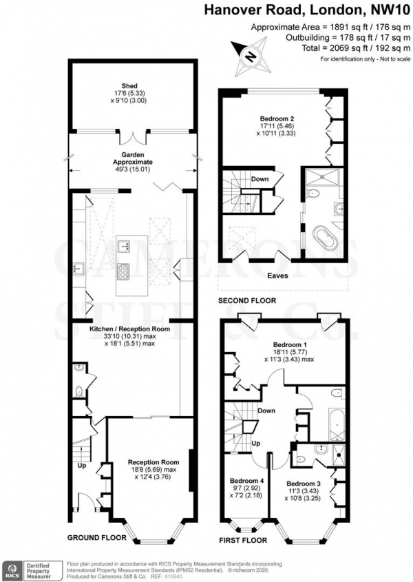 Floor Plan for 4 Bedroom Property for Sale in Hanover Road, London, NW10, 3DP -  &pound1,699,950