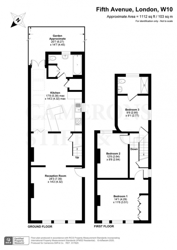 Floor Plan Image for 3 Bedroom Property for Sale in Fifth Avenue, London