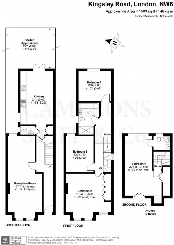 Floor Plan Image for 4 Bedroom Property for Sale in Kingsley Road, London