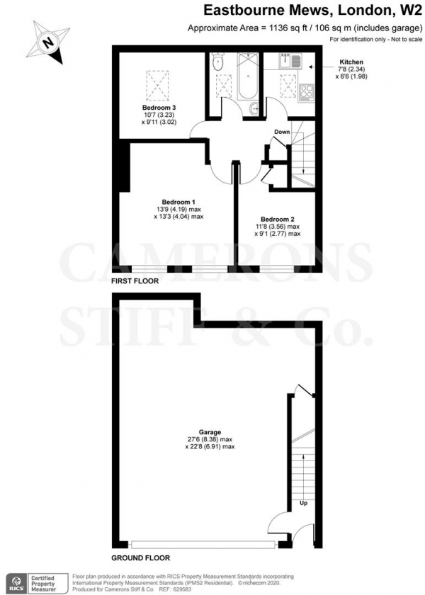 Floor Plan Image for 2 Bedroom Property for Sale in Eastbourne Mews, London W2