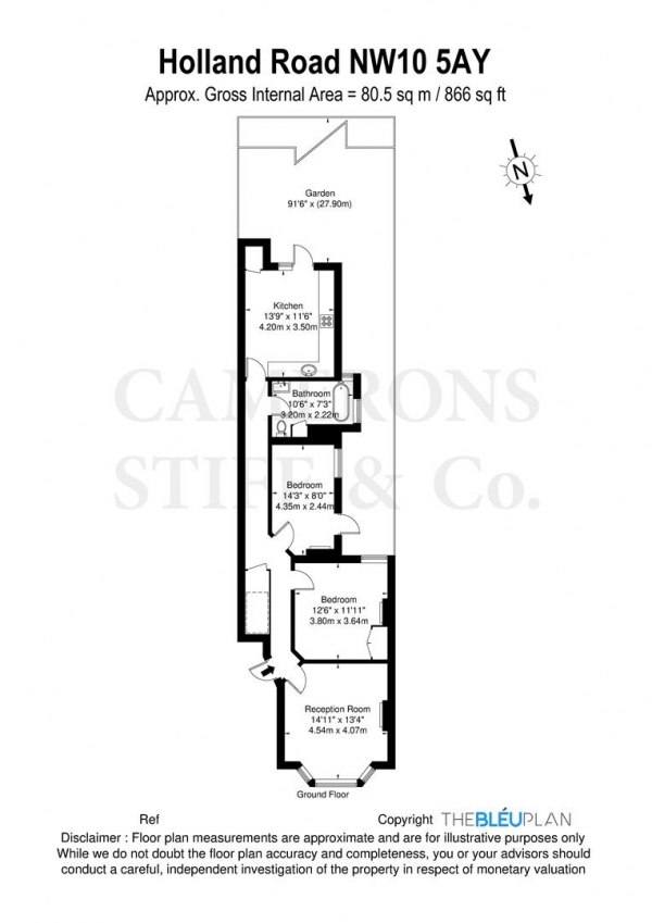 Floor Plan Image for 2 Bedroom Flat for Sale in Holland Road, London, NW10