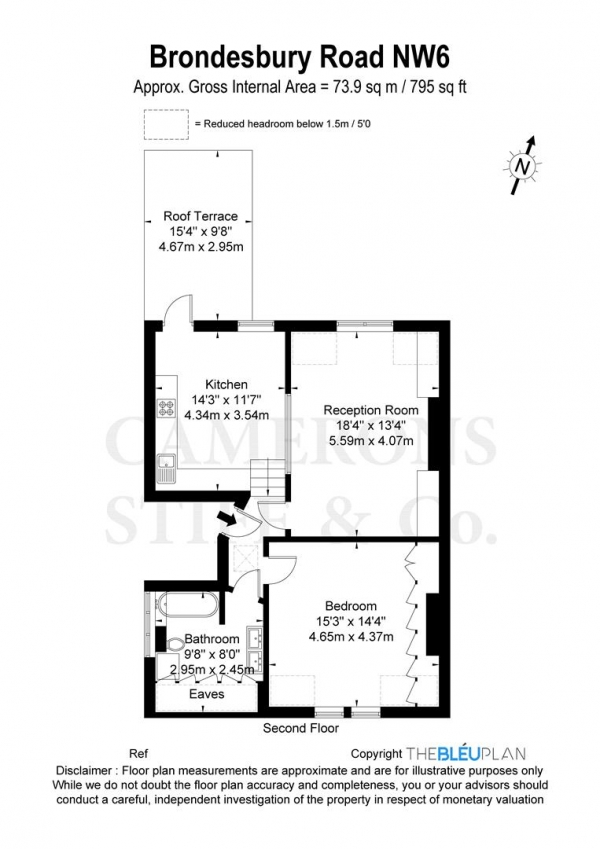 Floor Plan Image for 1 Bedroom Flat for Sale in Brondesbury Road, London NW6