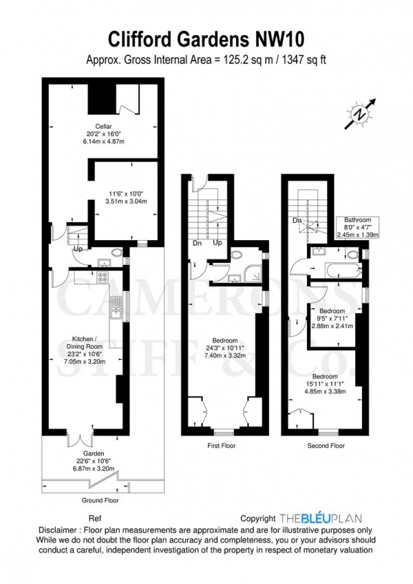 Floor Plan Image for 3 Bedroom Flat for Sale in Clifford Gardens, London