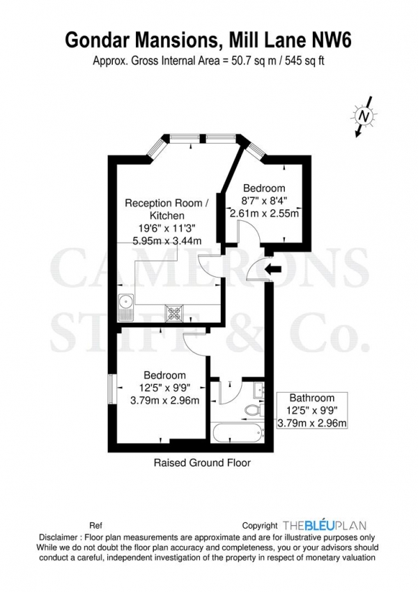 Floor Plan Image for 2 Bedroom Flat for Sale in Mill Lane, London