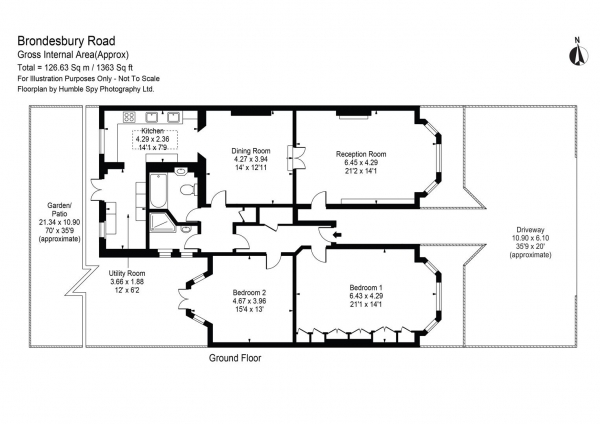 Floor Plan Image for 2 Bedroom Flat for Sale in Brondesbury Road, London