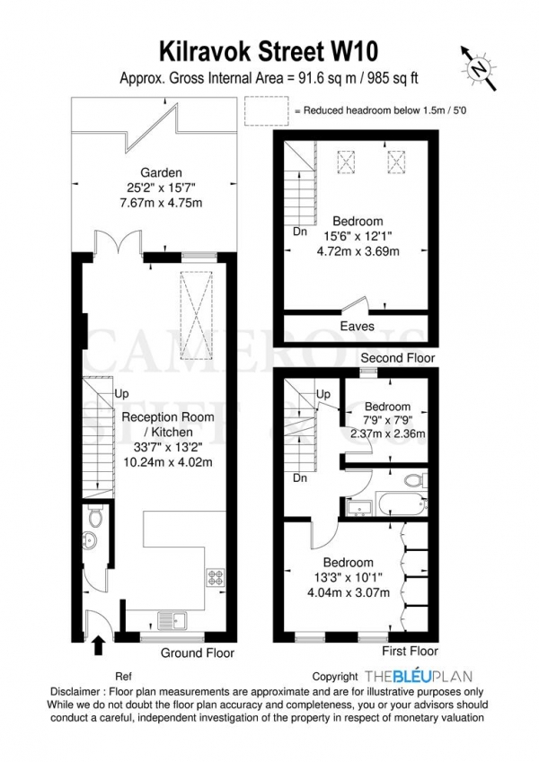 Floor Plan Image for 3 Bedroom Terraced House for Sale in Kilravock Street, London