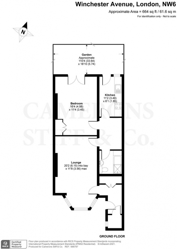 Floor Plan Image for 1 Bedroom Flat for Sale in Winchester Avenue, London