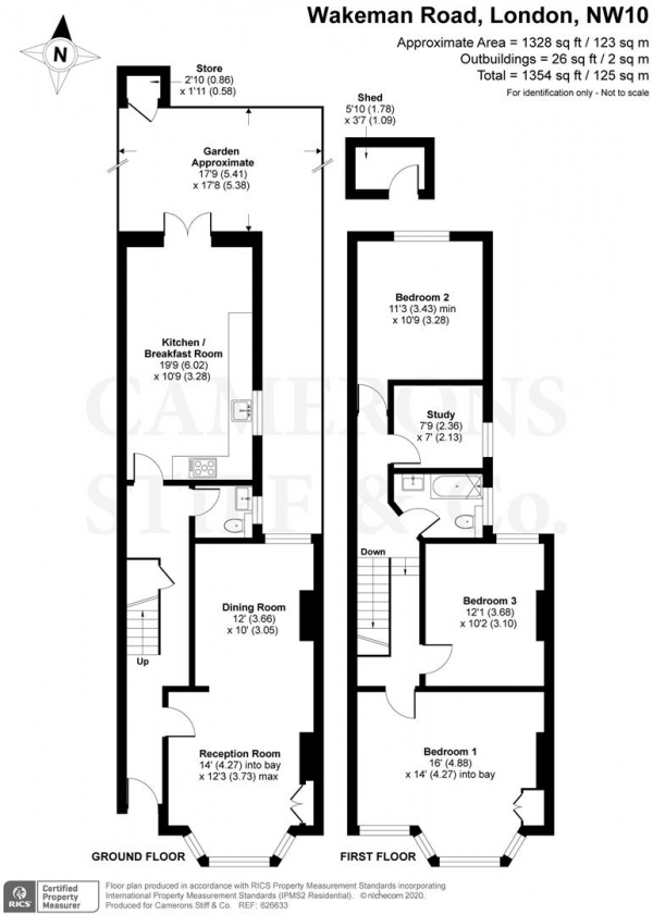 Floor Plan Image for 4 Bedroom Terraced House for Sale in Wakeman Road, London NW10