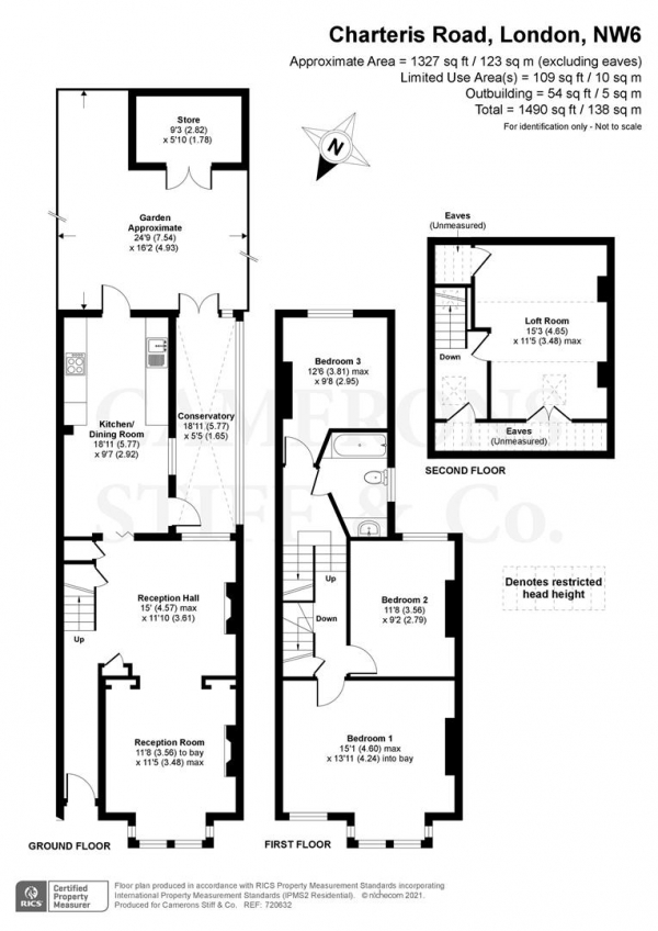 Floor Plan Image for 4 Bedroom Terraced House for Sale in Charteris Road, NW6