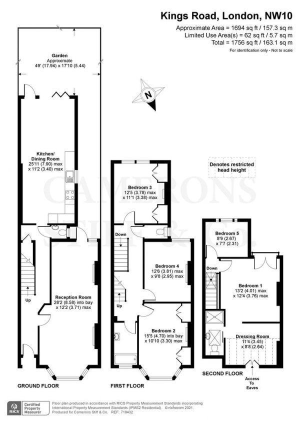 Floor Plan Image for 5 Bedroom Terraced House for Sale in Kings Road, London NW10