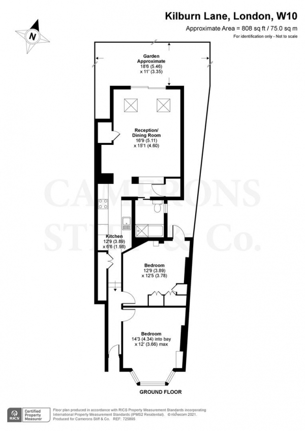 Floor Plan Image for 2 Bedroom Flat for Sale in Kilburn Lane, London, W10