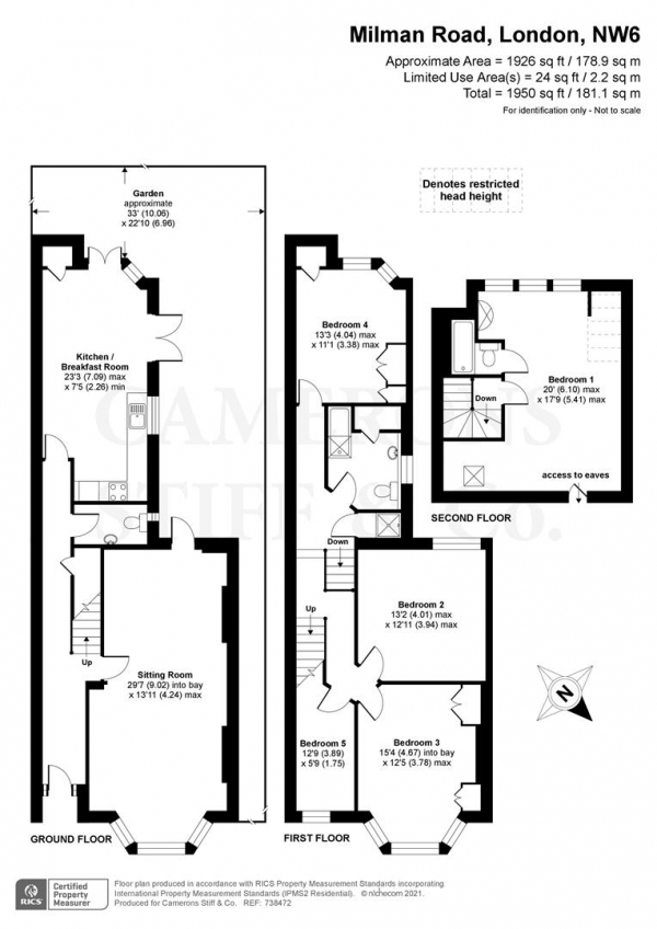 Floor Plan Image for 5 Bedroom Semi-Detached House for Sale in Milman Road, London