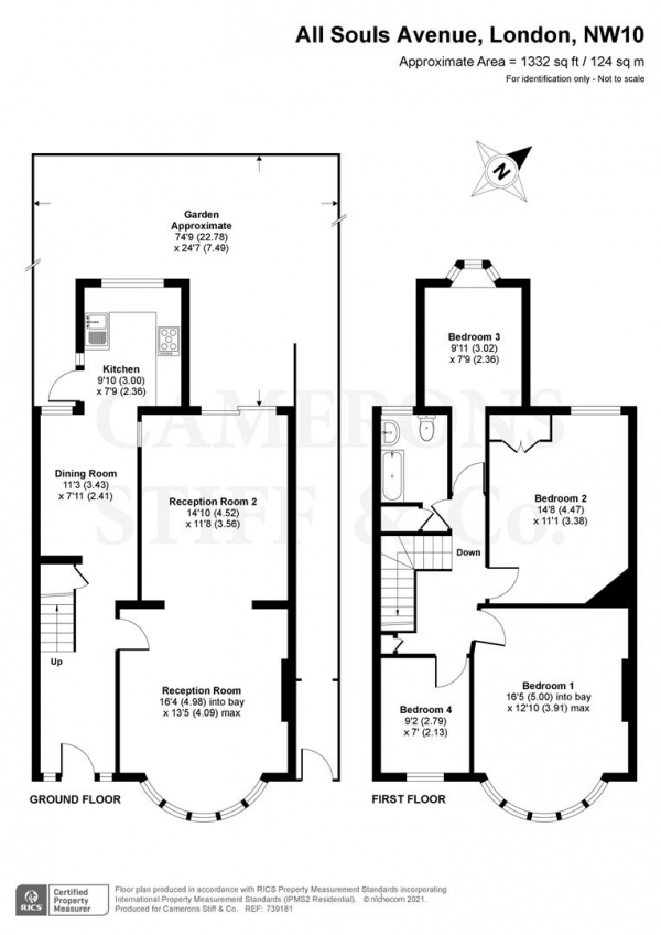 Floor Plan Image for 4 Bedroom Semi-Detached House for Sale in All Souls Avenue, London