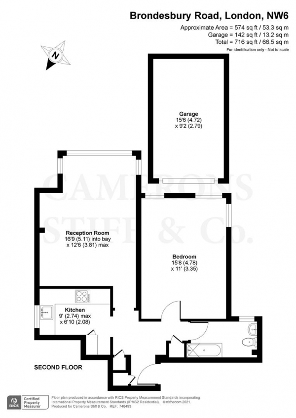 Floor Plan Image for 1 Bedroom Flat for Sale in Brondesbury Road, London