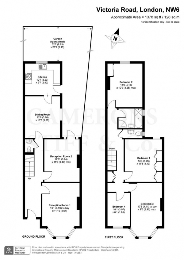 Floor Plan Image for 4 Bedroom Property for Sale in Victoria Road, London