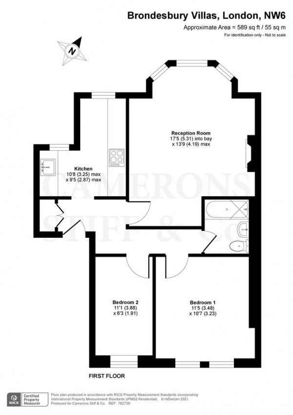 Floor Plan Image for 2 Bedroom Flat for Sale in Brondesbury Villas, London