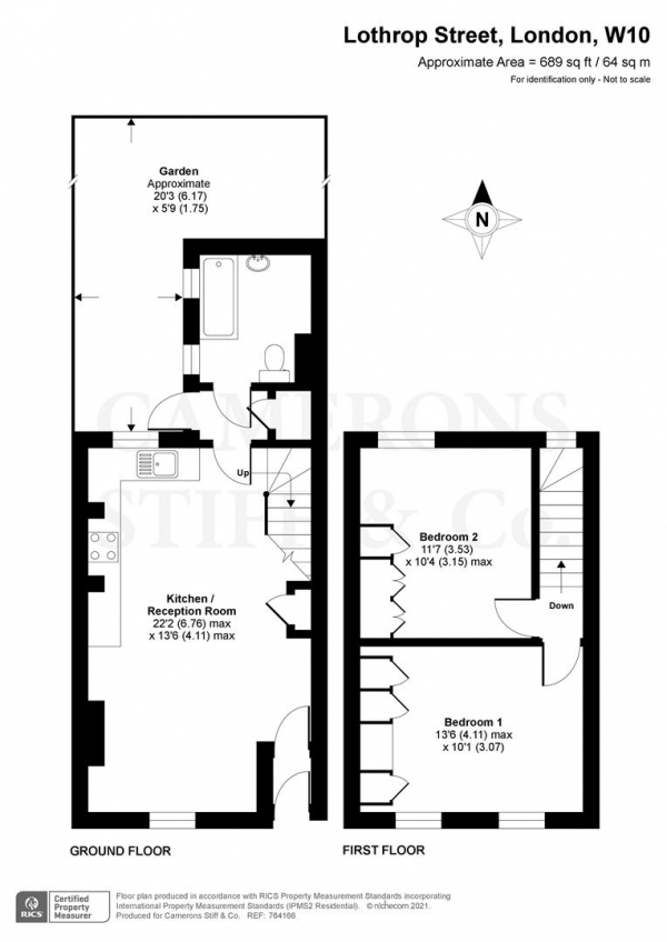 Floor Plan Image for 2 Bedroom Property for Sale in Lothrop Street, London