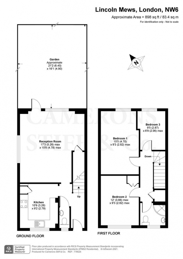 Floor Plan Image for 3 Bedroom Flat for Sale in Lincoln Mews, London