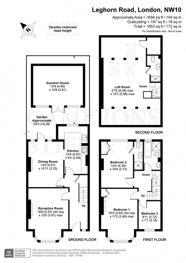Floor Plan Image for 3 Bedroom Property for Sale in Leghorn Road, London
