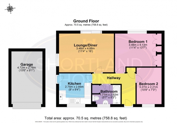 Floor Plan Image for 2 Bedroom Detached Bungalow for Sale in Flowerdale Drive, Wyken, Coventry, CV2 3PQ