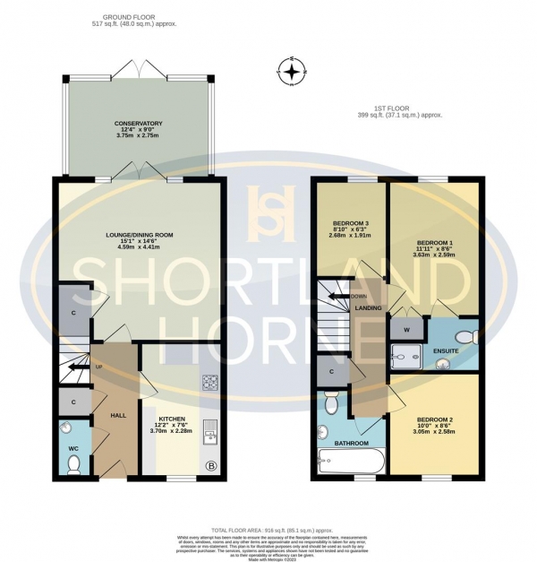 Floor Plan Image for 3 Bedroom Semi-Detached House for Sale in Daisy Close, Binley, Coventry, CV3 1JQ