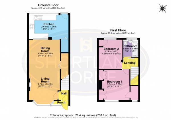 Floor Plan for 2 Bedroom Terraced House for Sale in Forknell Avenue, Wyken, Coventry, CV2 3EN, CV2, 3EN -  &pound180,000
