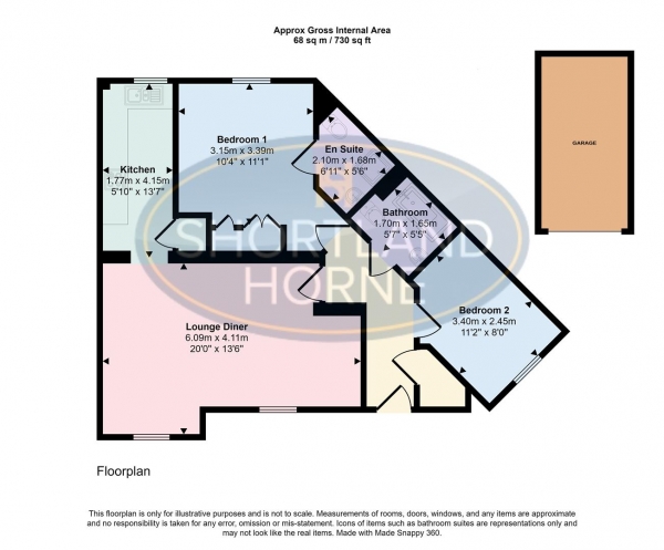 Floor Plan for 2 Bedroom Apartment for Sale in Elizabeth Way, Walsgrave, Coventry, CV2 2LN, CV2, 2LN -  &pound147,250