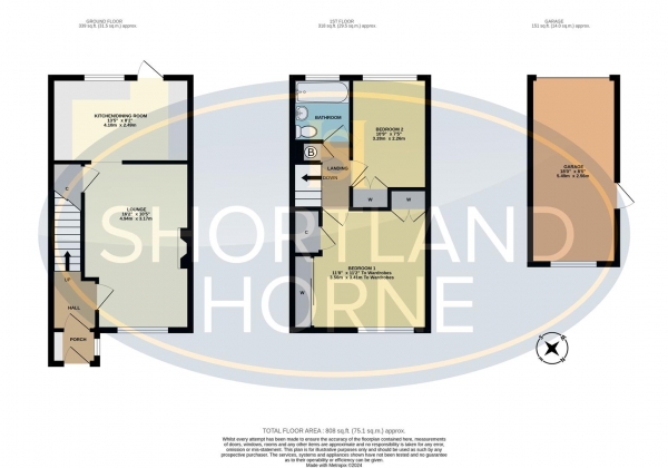 Floor Plan Image for 2 Bedroom Terraced House for Sale in Walton Close, Binley, Coventry, CV3 2LJ