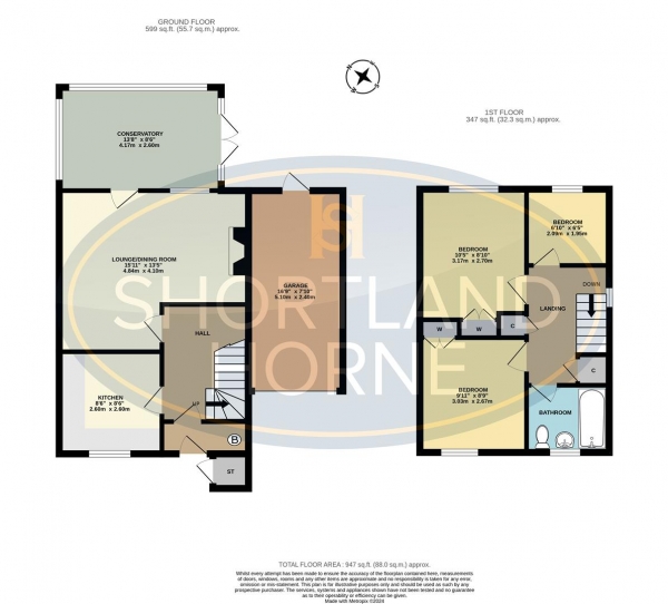 Floor Plan for 3 Bedroom Semi-Detached House for Sale in Sharpley Court, Walsgrave, Coventry, CV2 2SQ, CV2, 2SQ -  &pound200,000