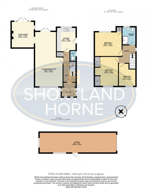 Floor Plan for 3 Bedroom Detached House for Sale in Hinckley Road, Walsgrave, Coventry, CV2 2EX, CV2, 2EX -  &pound350,000